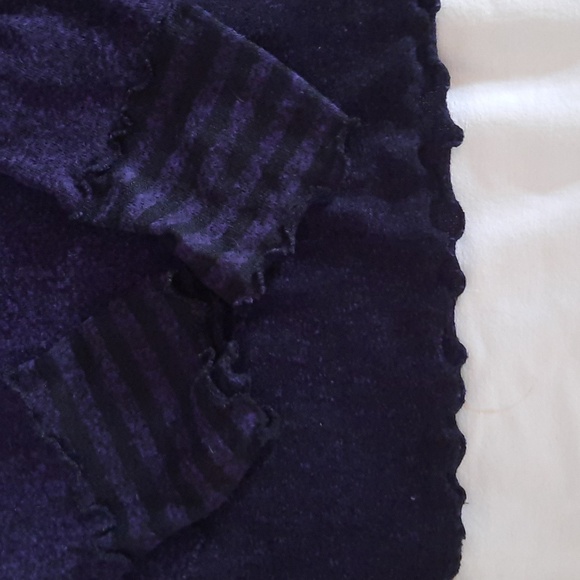 Ardoise Studded Front Purple Long Sleeve Women's Ruffled Hem, Top - Picture 4 of 7